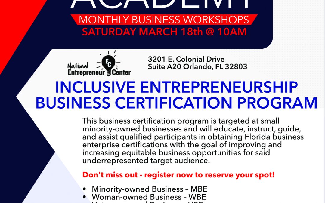 GHACC ACADEMY: Inclusive Entrepreneurship Business Certification Program (M/WBE)