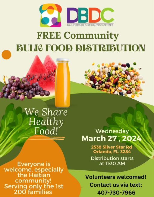 DBDC Bulk Food Distribution Event - March 27